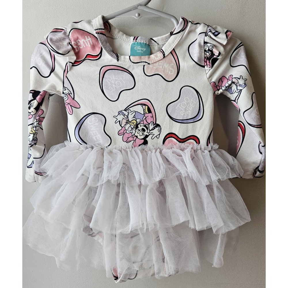 Disney Baby Daisy Duck Long Sleeve‎ Tutu Dress Bodysuit | 12 Months